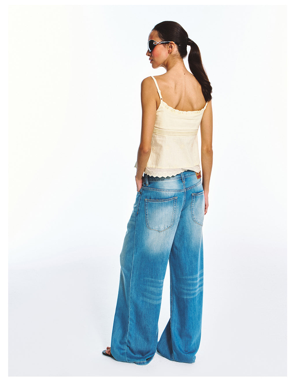 Linen-cotton Beautiful Vintage Style Embroidered Camisole Top