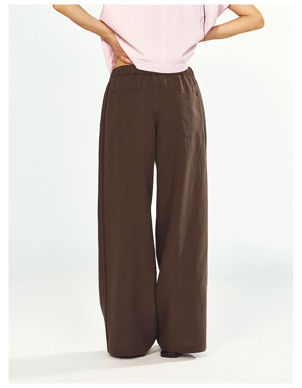 Linen Blend Comfortable Pleated Casual Pants