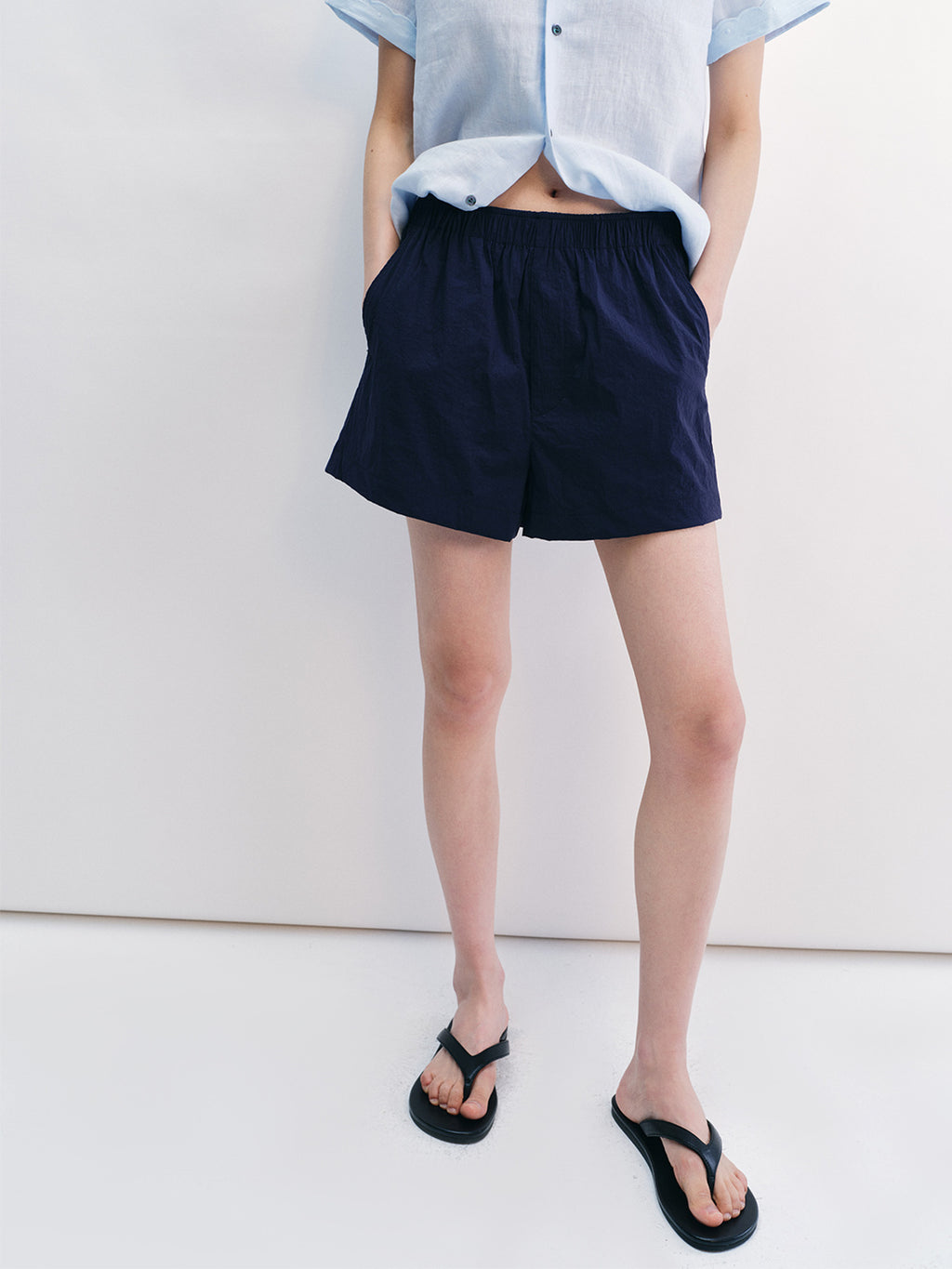 UPF30+ Elastic Waist Casual Straight Shorts