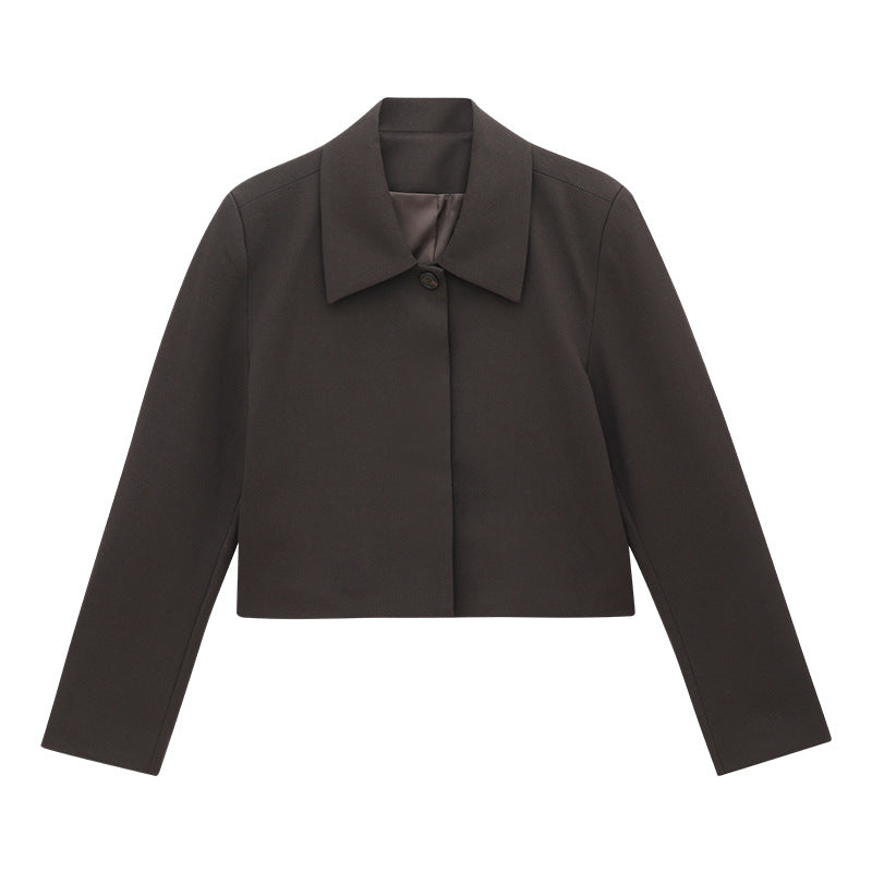 Anti-Wrinkle Solid Color Simple Slim Short Blazer