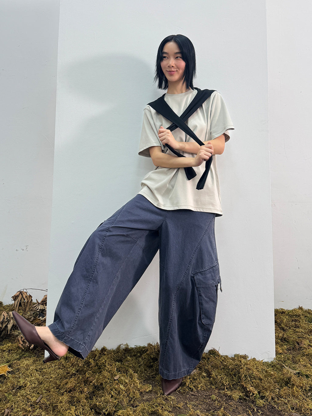 Washed Workwear Casual Very Baggy Cargo Pants