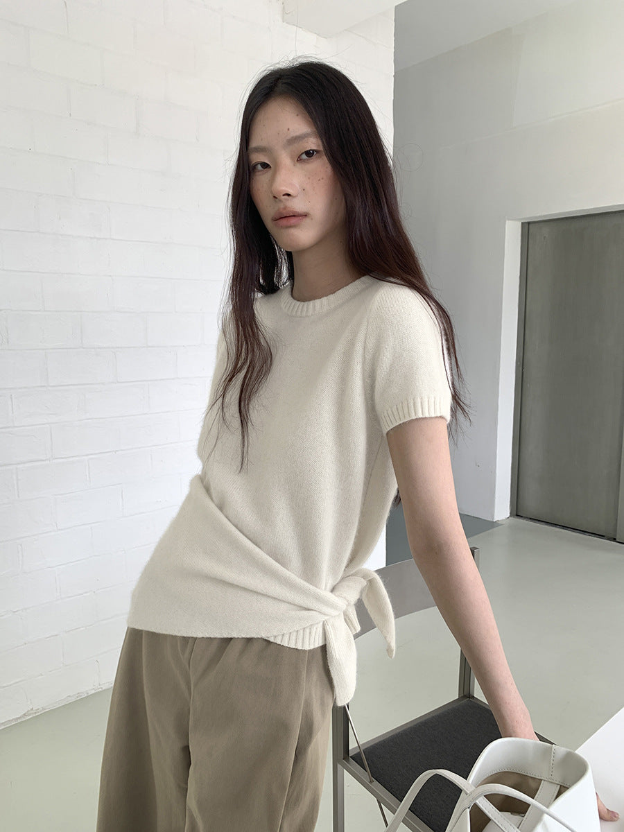 Short-sleeve Wool Sweater