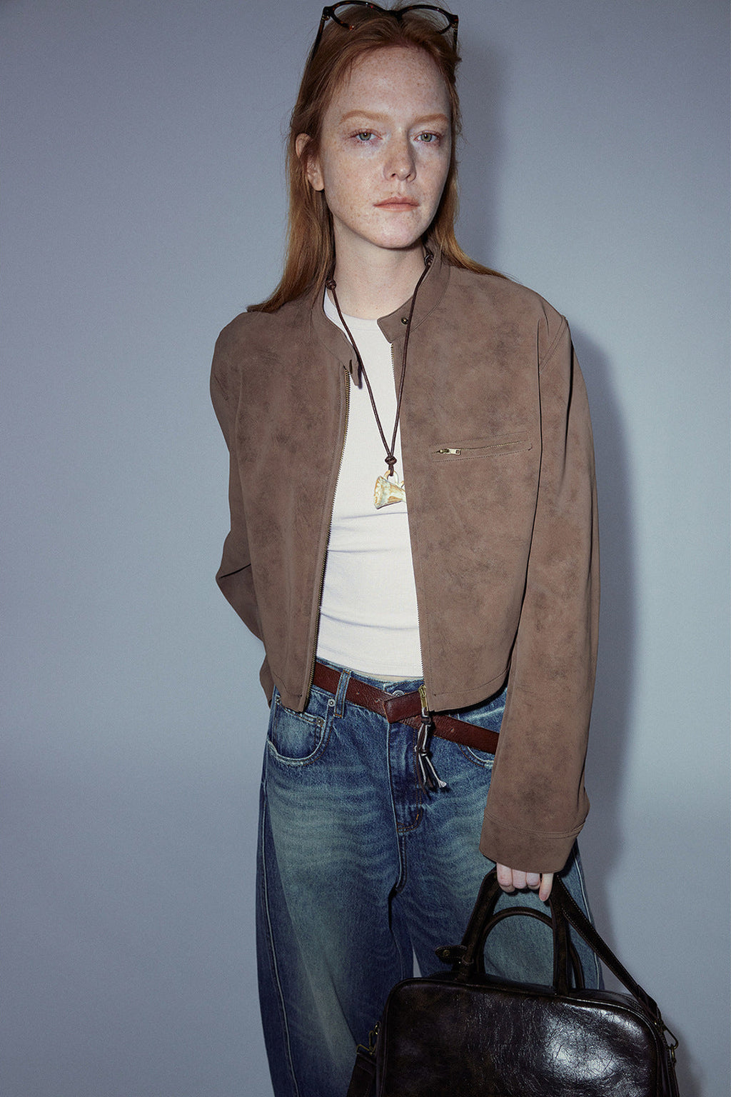 Vintage Style Suede Slim Jacket