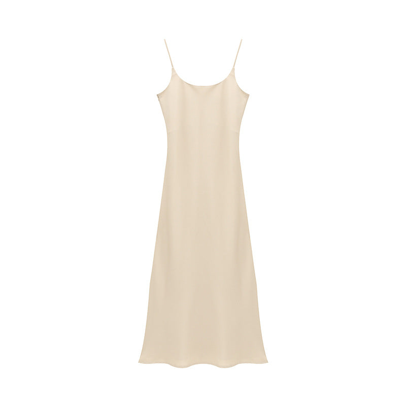 Rich Color Satin Spaghetti Strap Dress