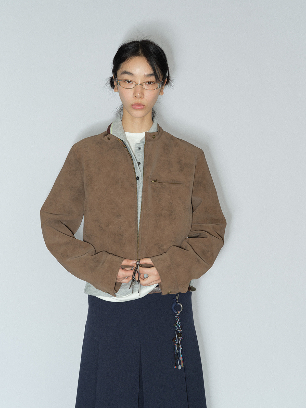 Vintage Style Suede Slim Jacket