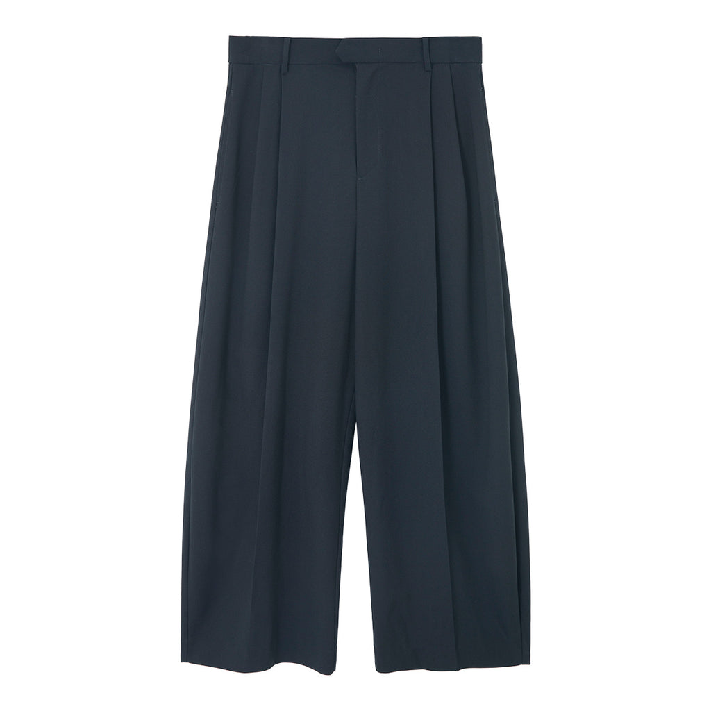 Pleated Casual Wide-Leg Dress Pants