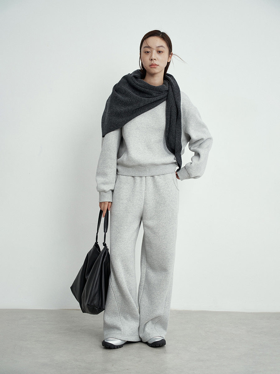 Elastic Waist Straight-Leg Sweatpants