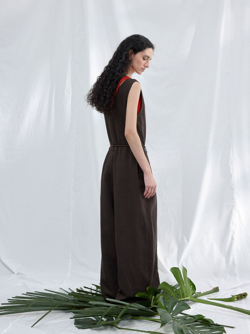 Tencel Linen Blend U-neck Jumpsuit