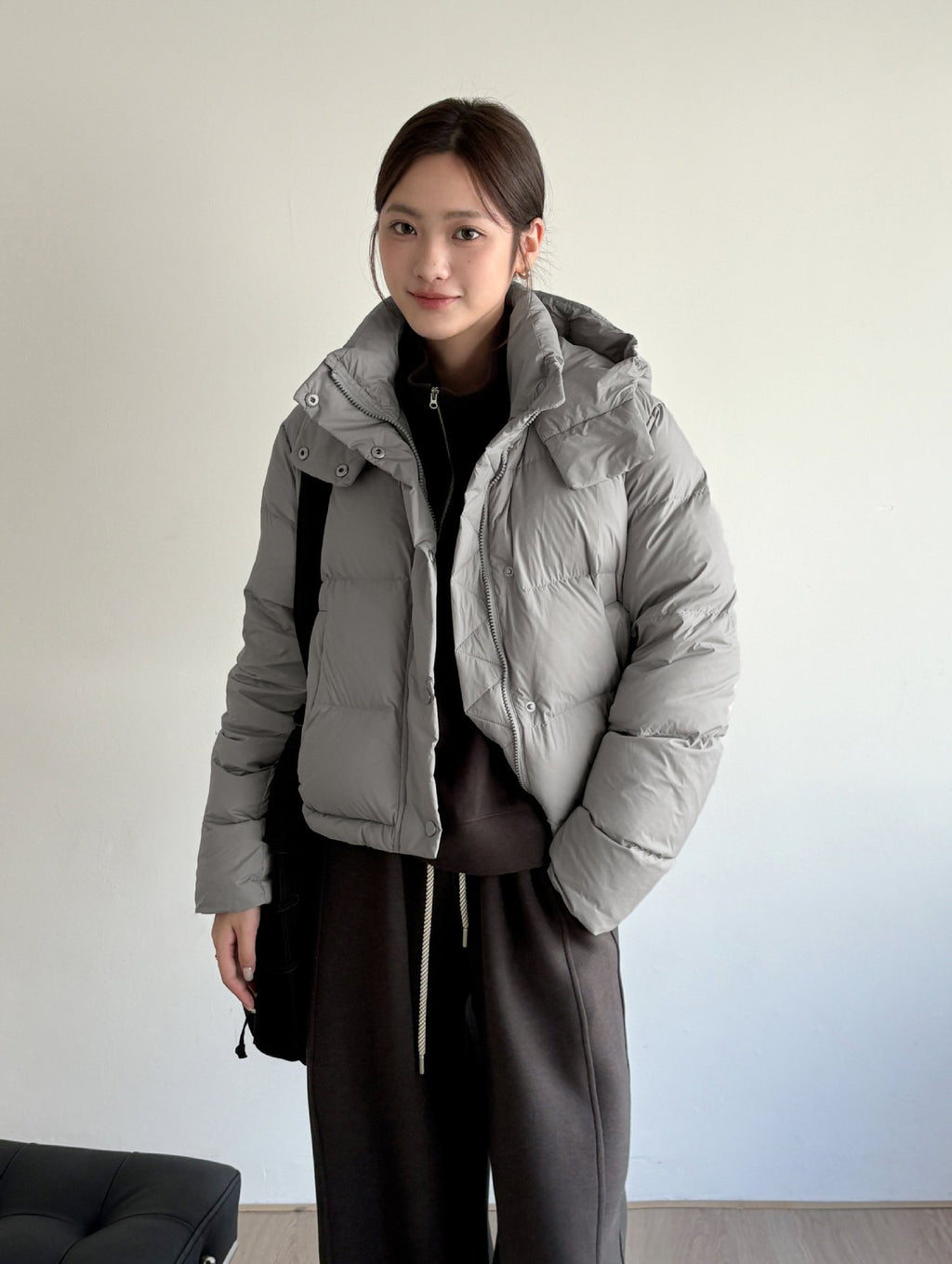 Short White Duck Down Puffer Jacket
