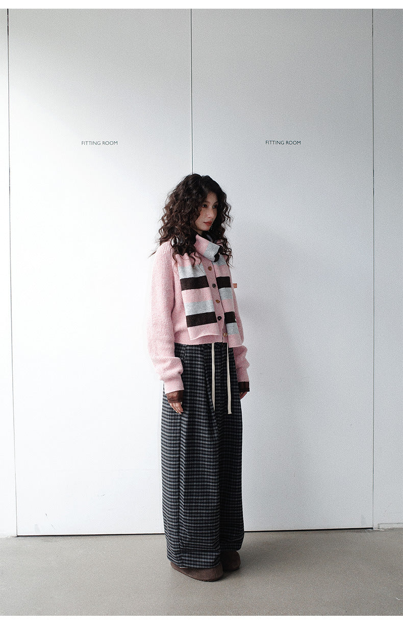 Baggy Plaid Casual Wide-Leg Pants