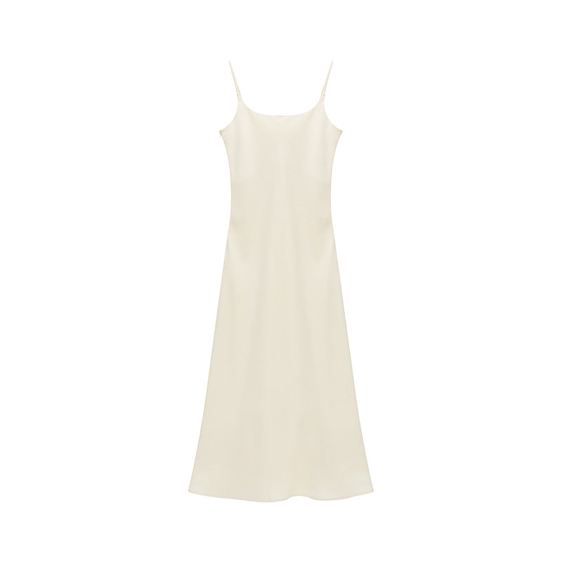 Rich Color Satin Spaghetti Strap Dress