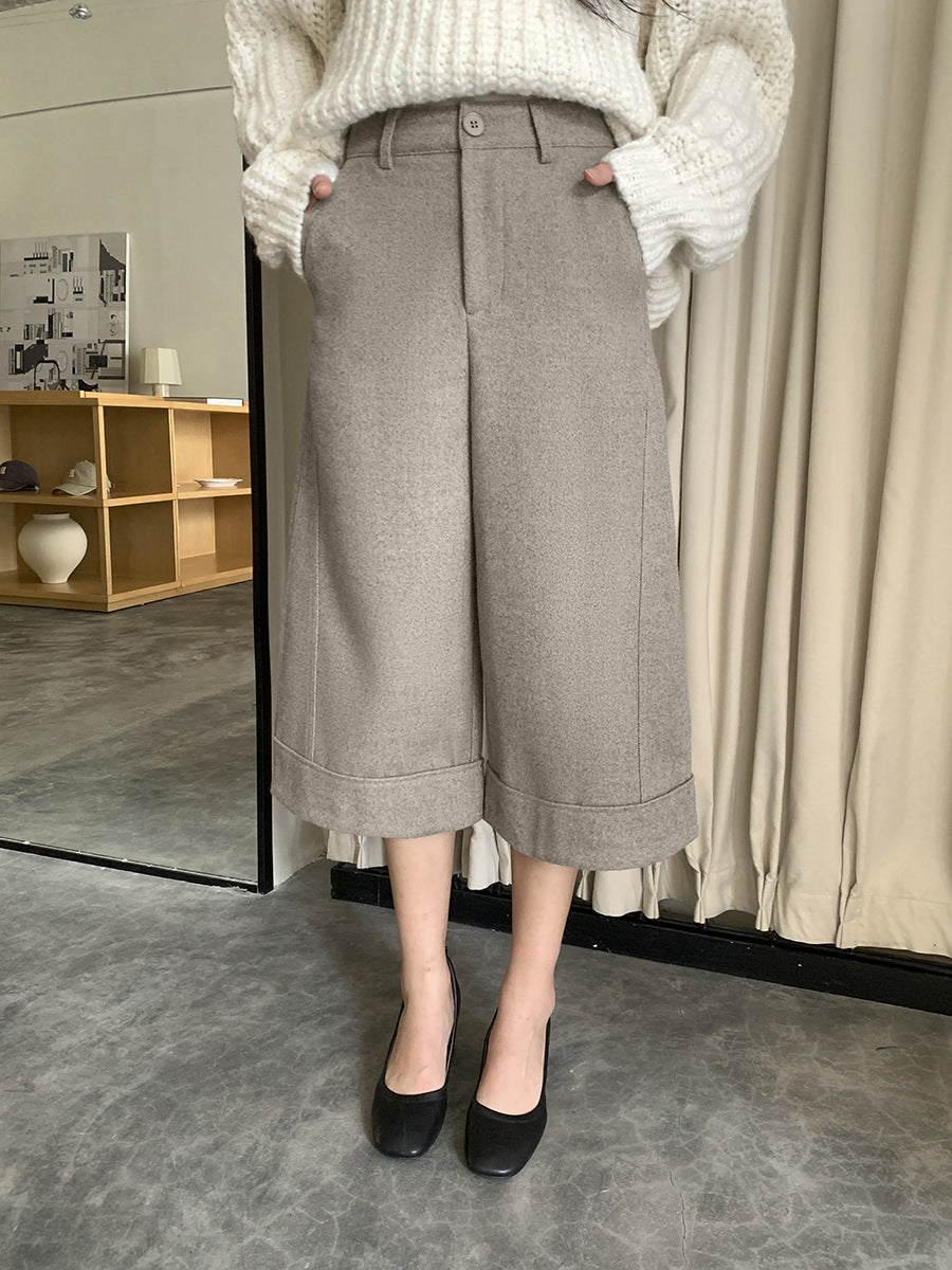 High Waist Tailored Culotte Pants