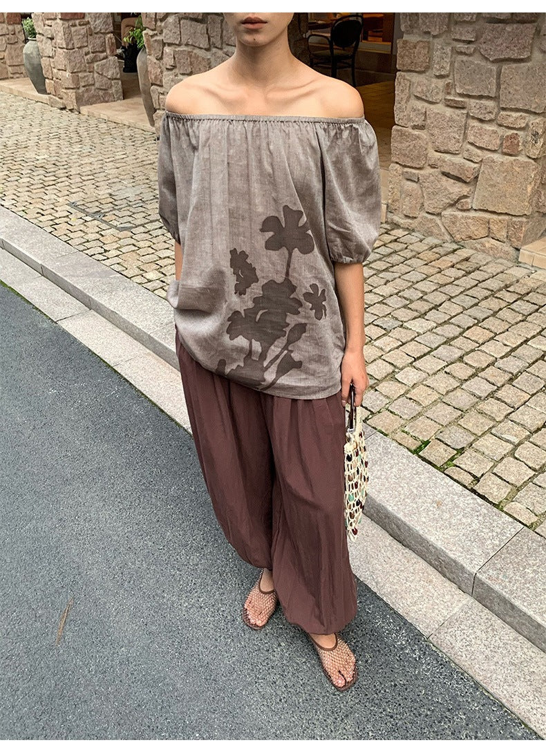 Lyocell High-Waist Pleated Casual Drawstring Lantern Pants