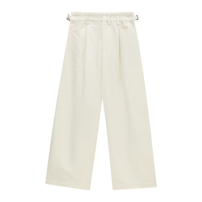 High-Waisted Wide-Leg Tailored Pants with Front Pleats