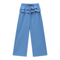 Ruffled-Layer Wide-Leg Trousers
