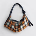 Vintage Classic Plaid One Shoulder Padded Underarm Bag