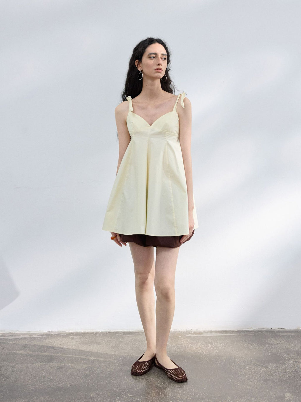 Adjustable Sweetheart Neck Cotton Dress Top