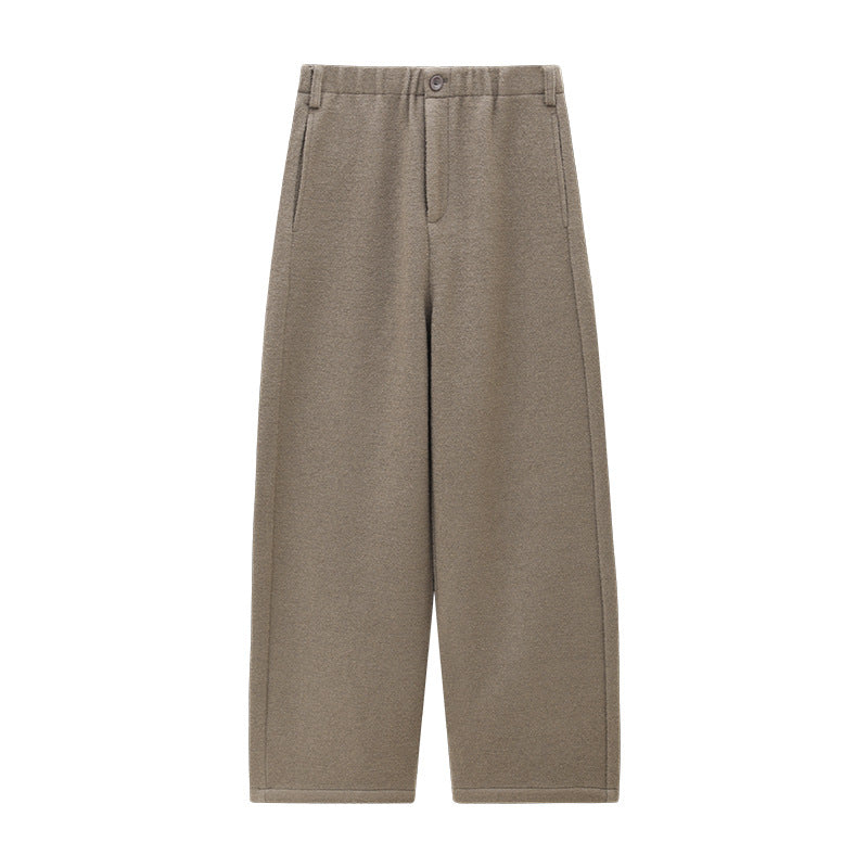Thickened Warm Relaxed Wool Straight Leg Casual Pants