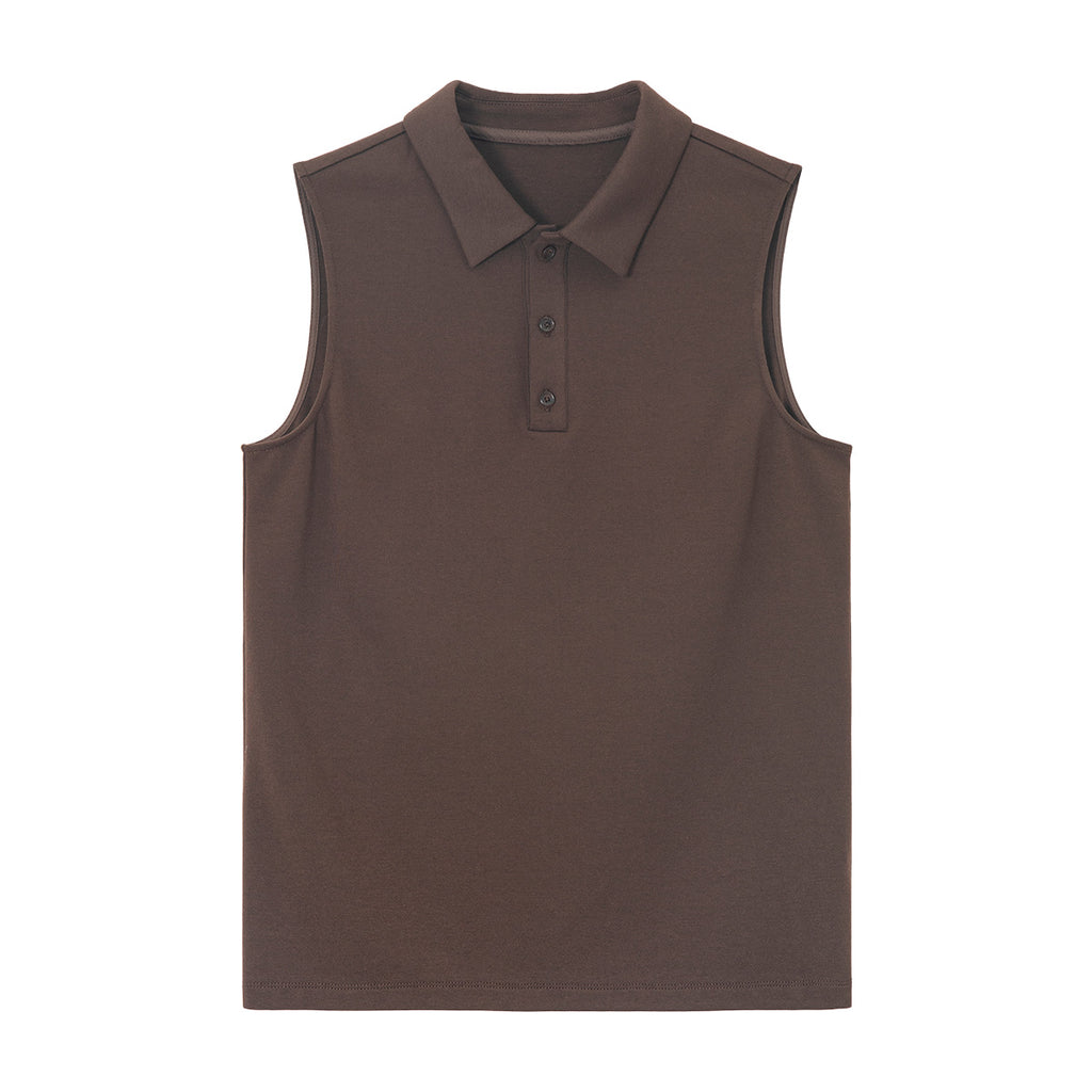 Soft Skin-Fit Modal Wool Knit Polo Collar Top