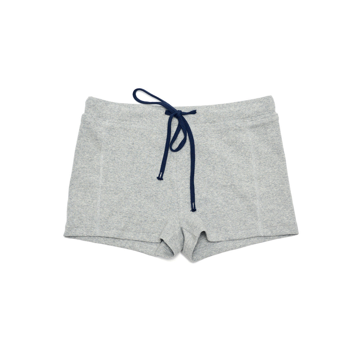 High-Waist Slim Fit Drawstring Ribbed Shorts