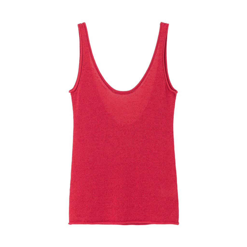 U-neck Open Back Yarn Thin Strap Tank Top