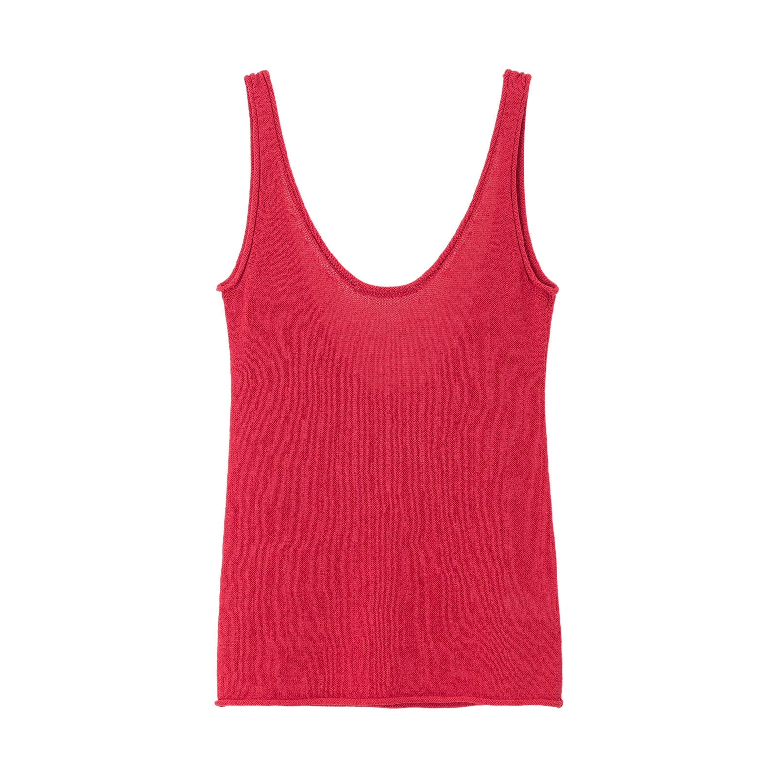 U-neck Open Back Yarn Thin Strap Tank Top