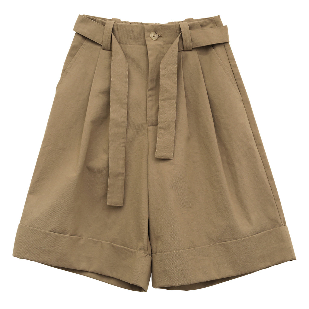 A-Line Pleated Baggy Casual Shorts