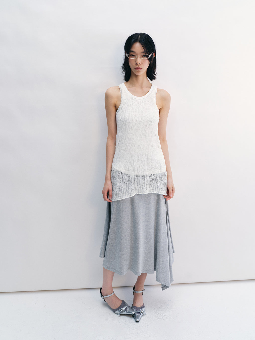 Breathable Stretch Strap Irregular Midi Skirt