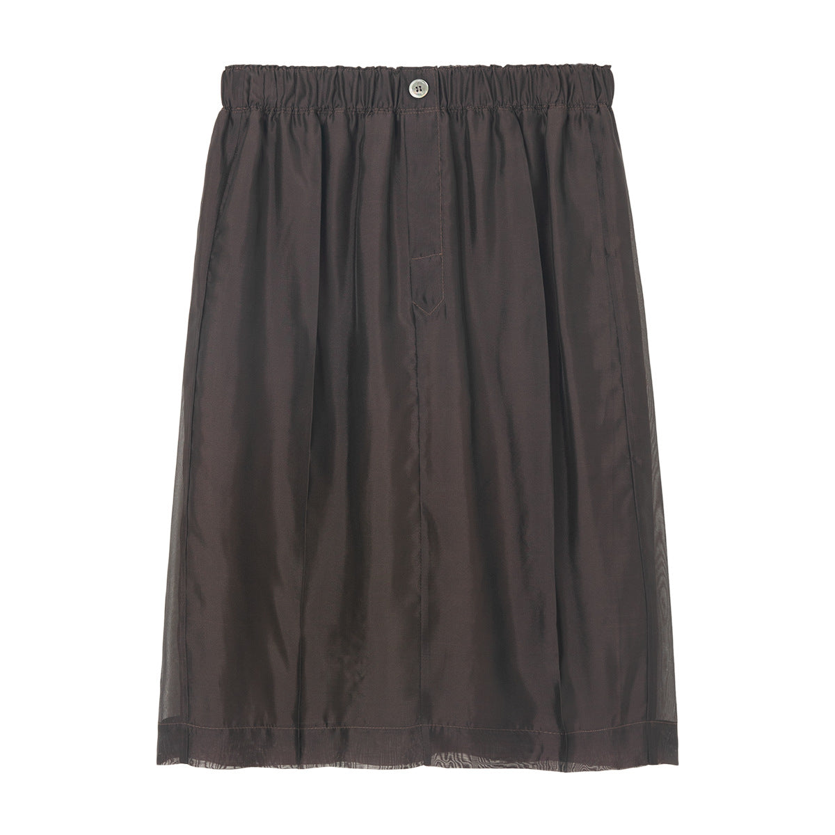 Matte Glossy Organza Mulberry Silk Elastic Waist Drape Skirt