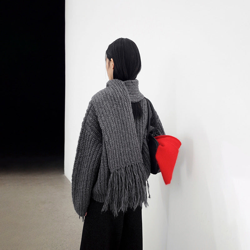 Warm Wool Knit Scarf