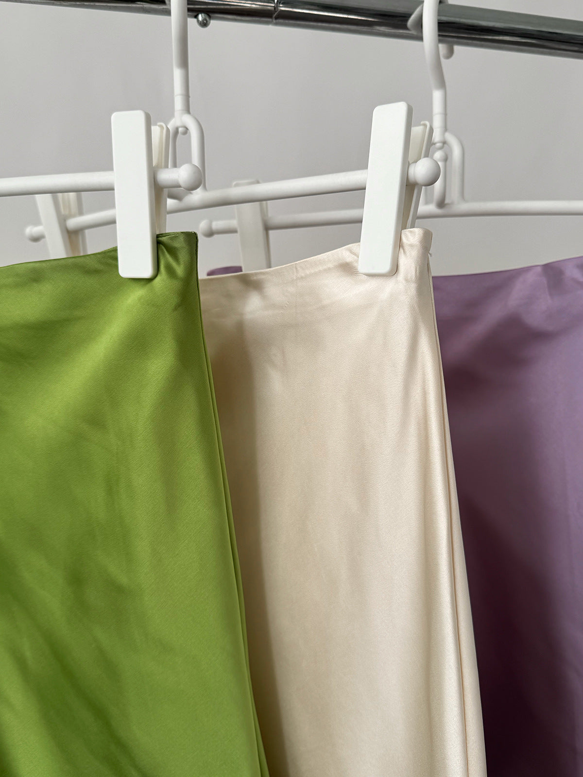 High Waist Bias Cut Minimalist Slip Midi Skirt