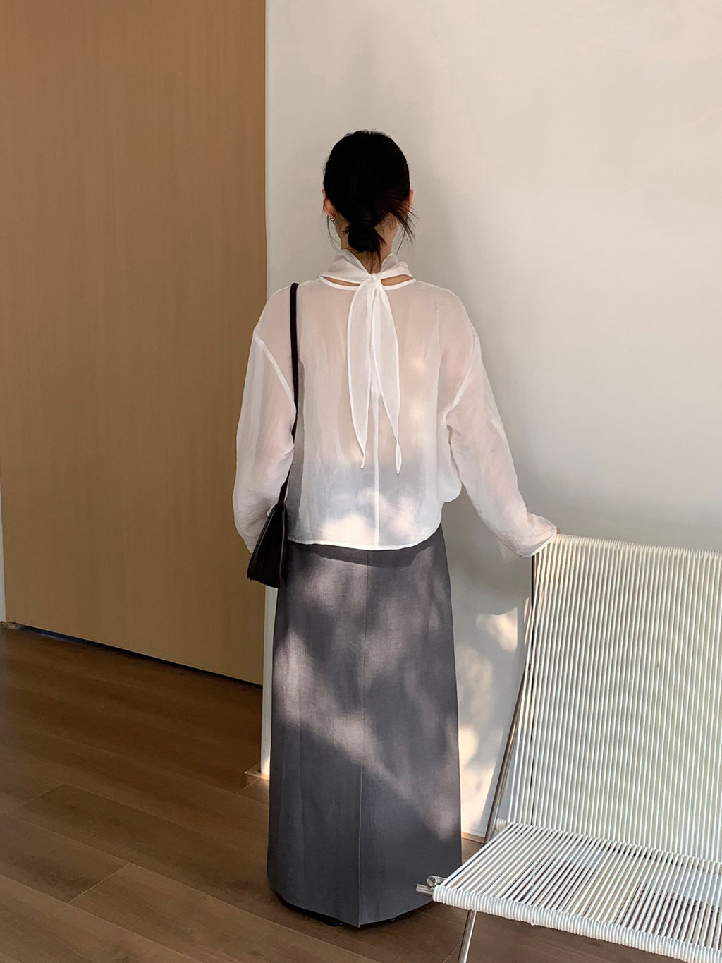 Maxi Straight Skirt with Belt