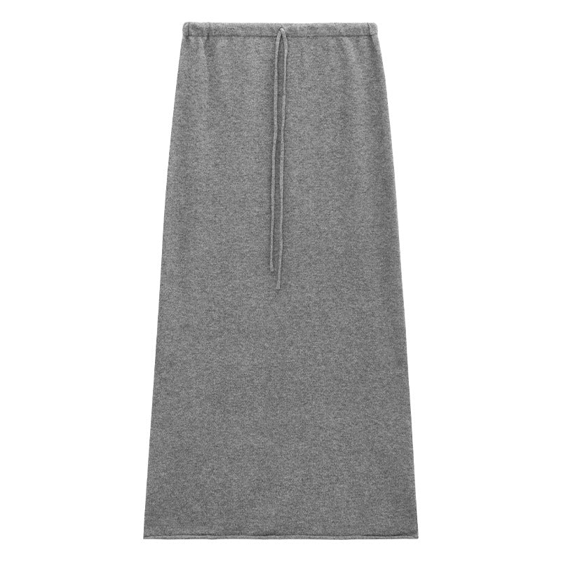 Soft Knit Drawstring Maxi Skirt