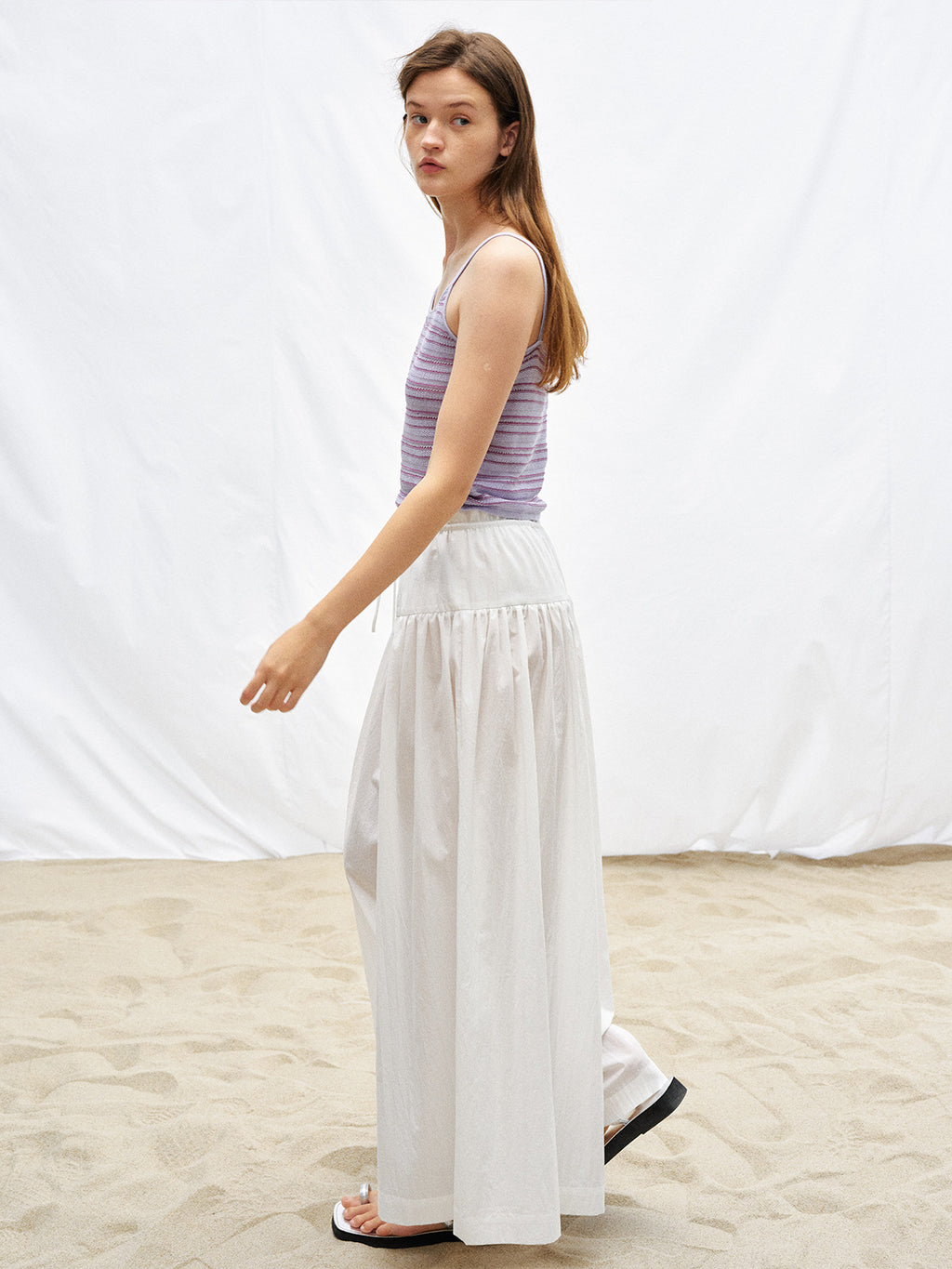 Versatile Lace High-Waist Wide-Leg Skirt Pants