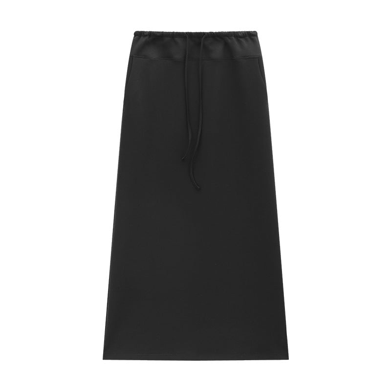 Soft Scuba-Knit A-Line Maxi Skirt