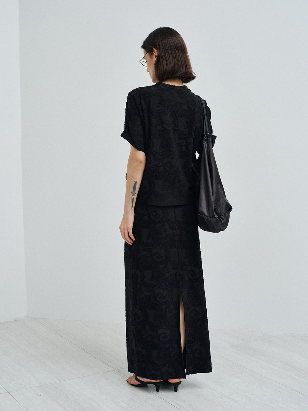 Paisley Jacquard Embroidered Maxi Skirt