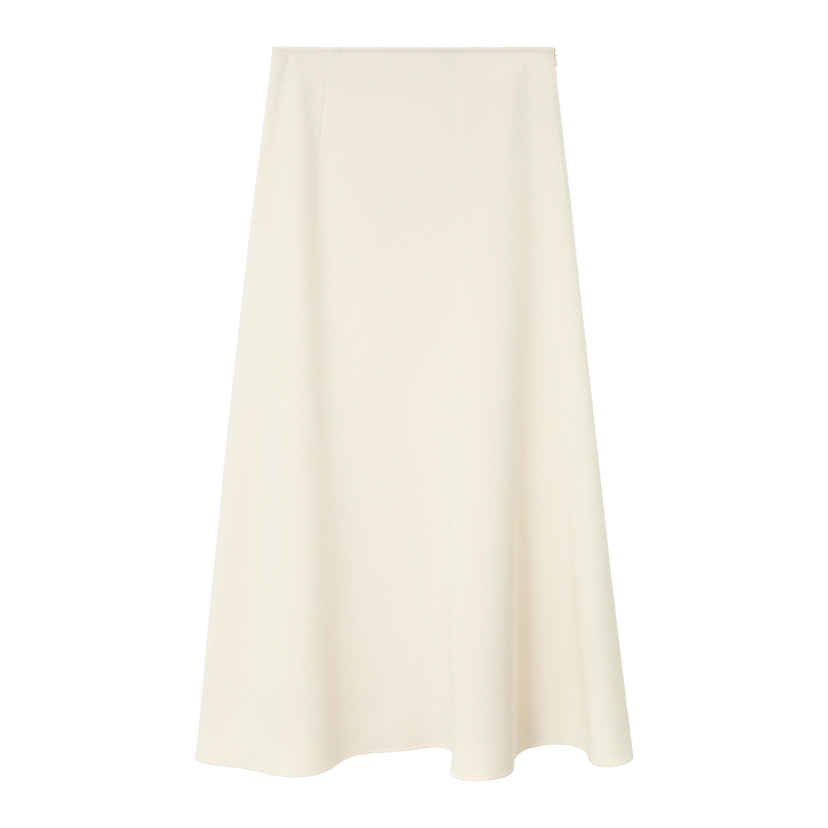 Smooth-Textured Flared Maxi Skirt