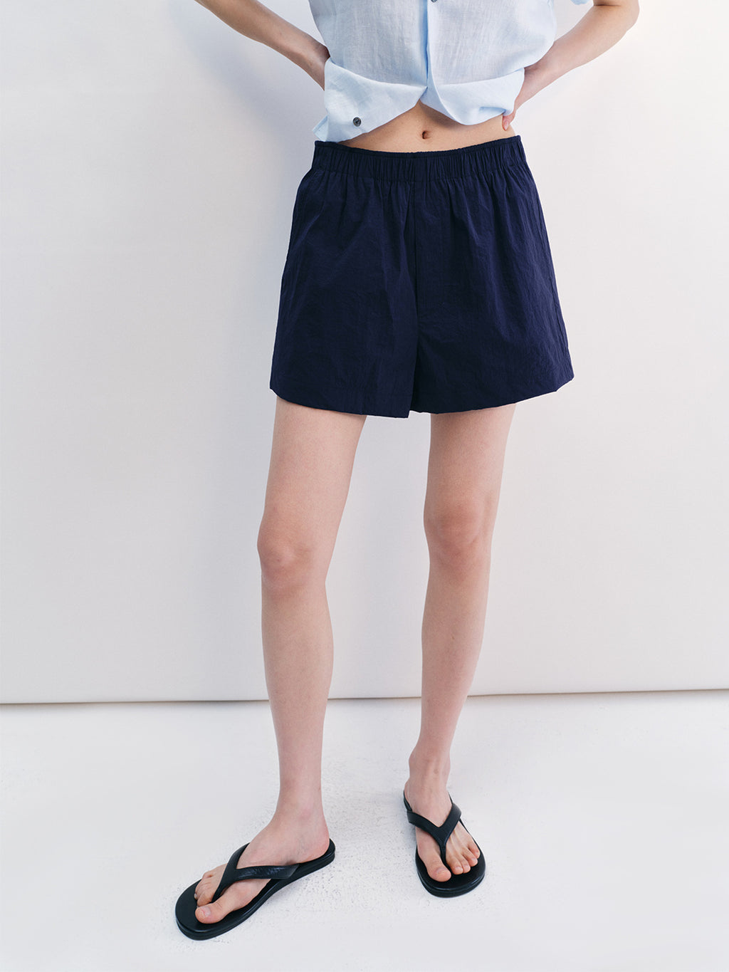 UPF30+ Elastic Waist Casual Straight Shorts