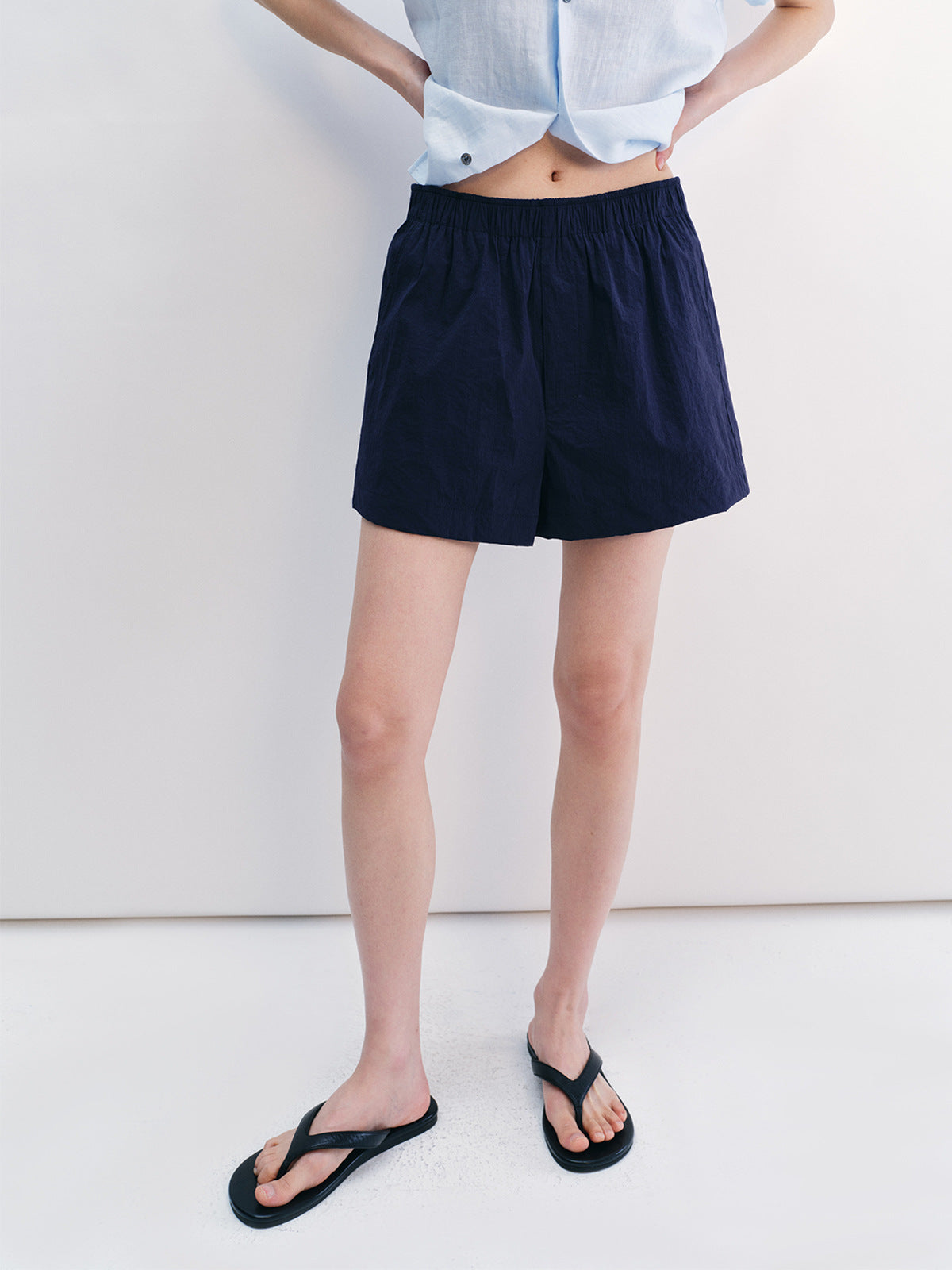 UPF30+ Elastic Waist Casual Straight Shorts
