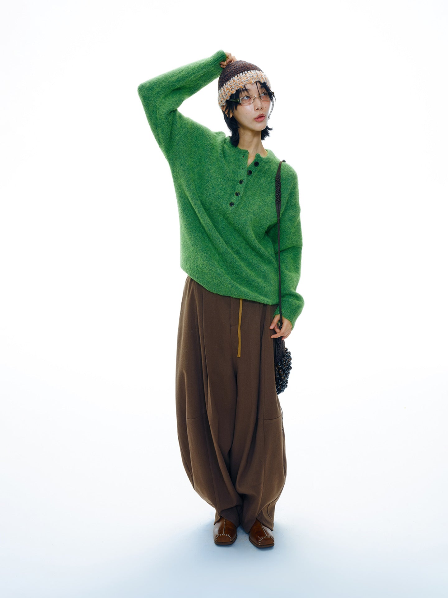 Thick Wool Baggy Low-waist Pants