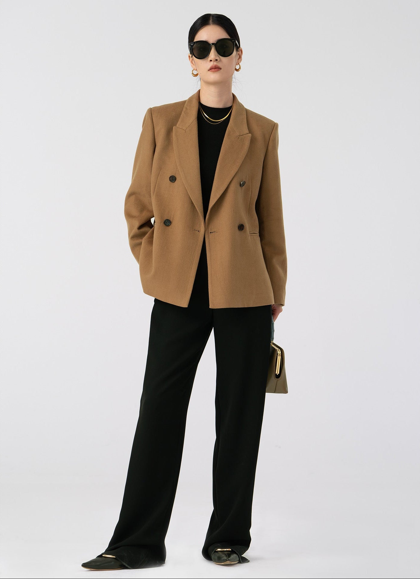Single-Sided Lining Double-Breasted 50% Fine Wool Suit