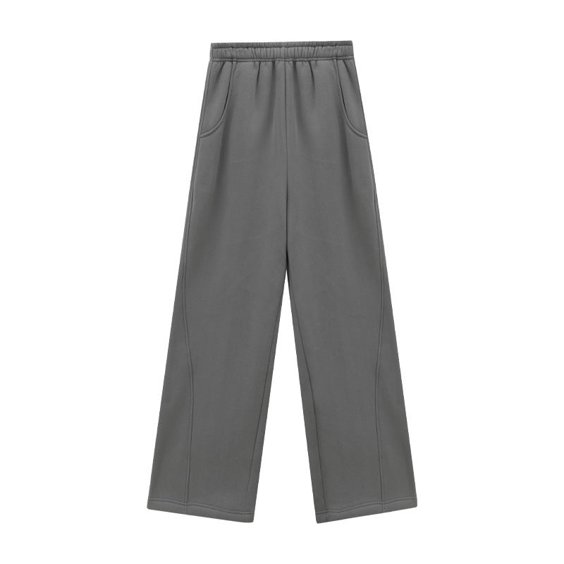 Elastic Waist Straight-Leg Sweatpants