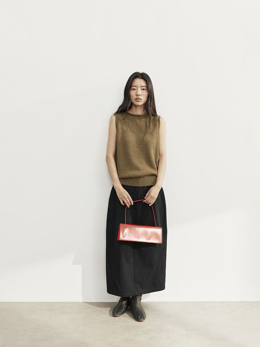 Love and Nancy Thirteen Lines Minimalist Korean Casual Style Sleeveless Crew Neck Loose Pullover Knitted Vest Women 02658