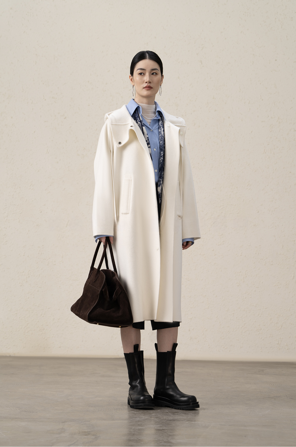 Merino Wool Cashmere Long Coat