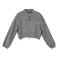 Simple Urban Casual Short Zip-Up Sweatshirt