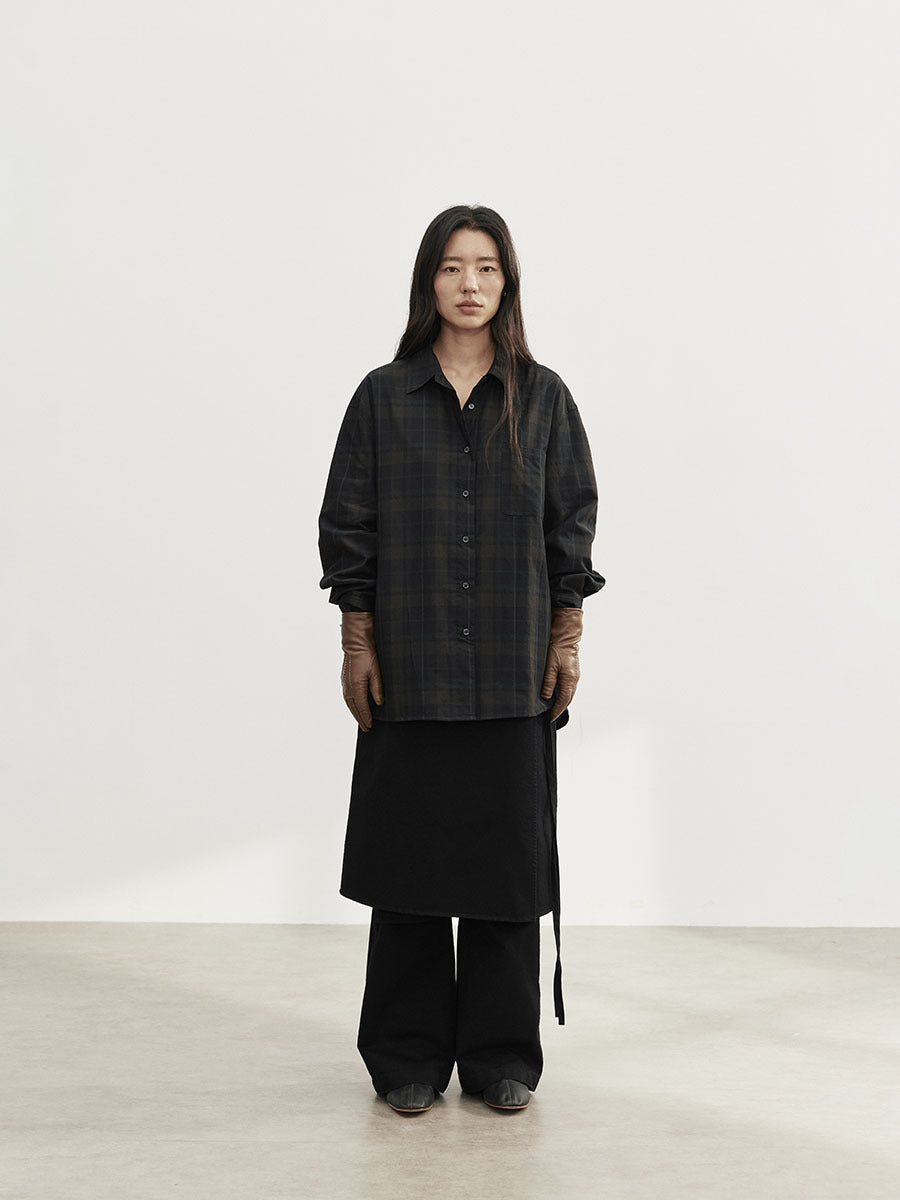 Relaxed Plaid Button-Up Long Sleeve Shirt
