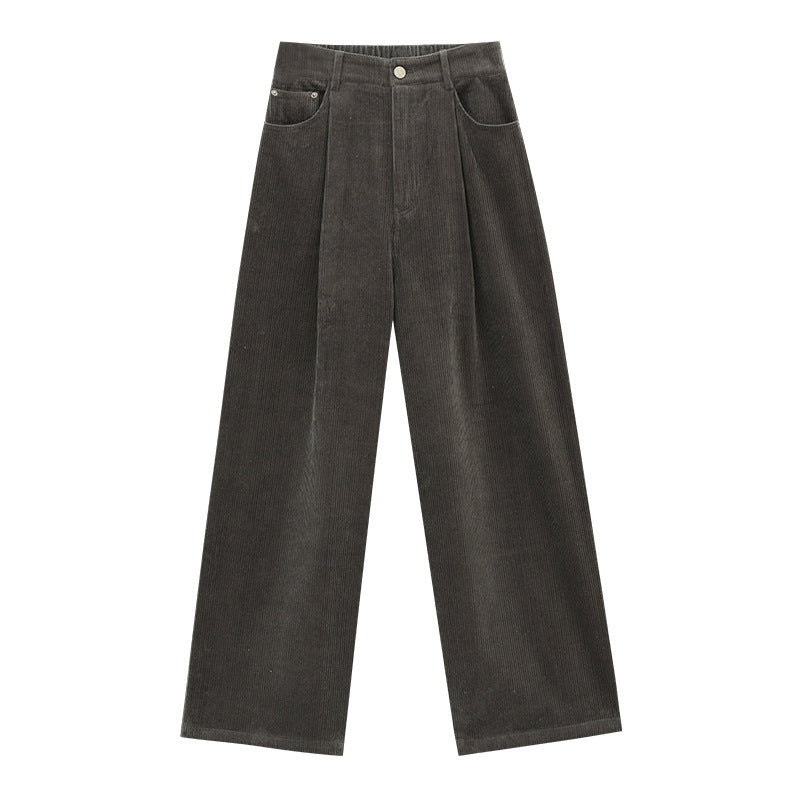 Corduroy Wide Leg Pleated Pants
