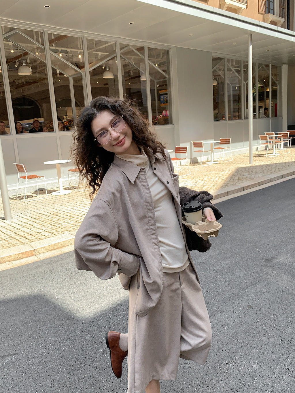 Mid-length Solid Color Elegant Shirt