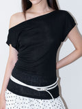 Thin Asymmetrical Shoulder Slim T-Shirt