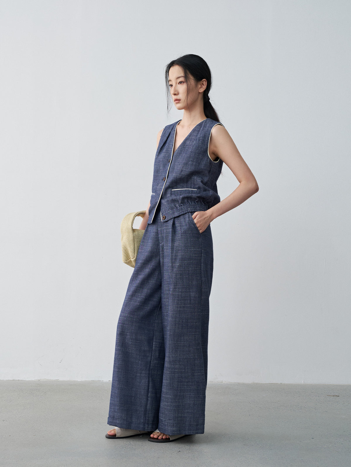 Cotton-Linen Comfortable Wide-Leg Commuter Pants